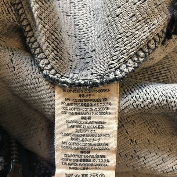 Free People Thermal Grey & Black Lace printed top with Zippers XS - Picture 7 of 9